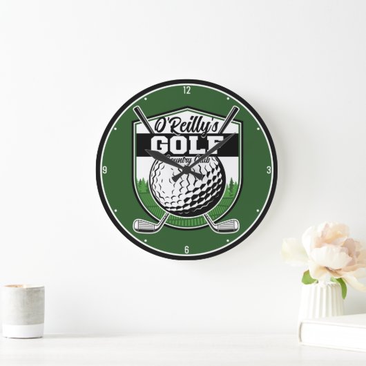 パーソナライズされたゴルファー選手プロゴルフカントリークラブ ラージ壁時計 (ホーム)