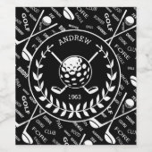 パーソナライズされたゴルフスタイリッシュロゴ ワインラベル (シングルラベル)