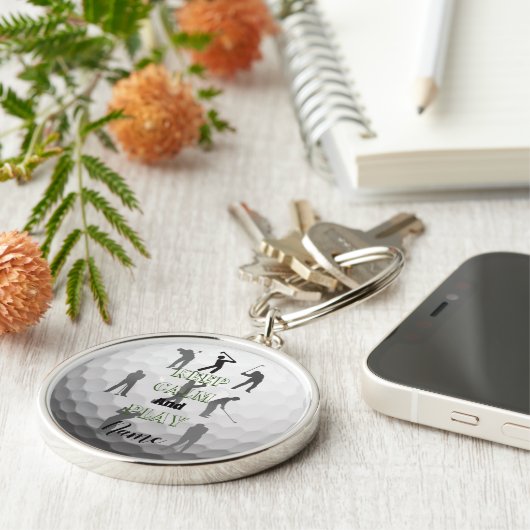 パーソナライズされたゴルフテーマギフトアイディアキーチェーン キーホルダー (側面)