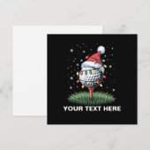 パーソナライズされたゴルフボール クリスマスツリー サンタハット シーズンカード (正面/裏面)