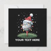パーソナライズされたゴルフボール クリスマスツリー サンタハット シーズンカード (正面)