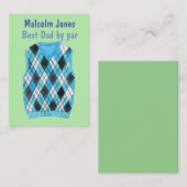 パーソナライズされたゴルフ父の日最高のパパ ノートカード (正面/裏面)