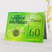 パーソナライズされたゴルフ60番誕生日 カード (黄色い花)