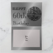 パーソナライズされたゴルフ60番誕生日 カード (内部)