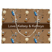 パーソナライズされたゴルフ&アーガイル ラージペーパーバッグ (裏面)