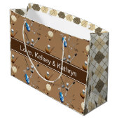 パーソナライズされたゴルフ&アーガイル ラージペーパーバッグ (裏面アングル)