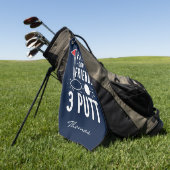 パーソナライズされたゴルフ 友達に3パットなんて言わせない ゴルフタオル (グリーン)