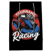 パーソナライズされたゴーカート エクストリーム レーシング カート レース ミディアムペーパーバッグ (裏面)