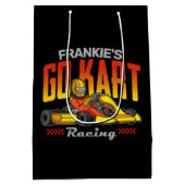 パーソナライズされたゴーカート レース モータースポーツ カート ミディアムペーパーバッグ (裏面)