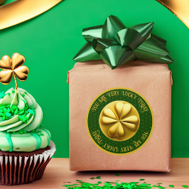 パーソナライズされたゴールデンシャムロック聖パトリックの日 ラウンドシール