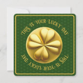 パーソナライズされたゴールデンシャムロック聖パトリックの日 招待状 (裏面)