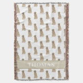 パーソナライズされたゴールデンレトリバー スローブランケット (正面縦)