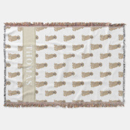 パーソナライズされたゴールデンレトリバー スローブランケット