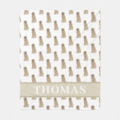 パーソナライズされたゴールデンレトリバー フリースブランケット (正面)