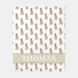 パーソナライズされたゴールデンレトリバー フリースブランケット