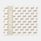 パーソナライズされたゴールデンレトリバー フリースブランケット (正面(横))