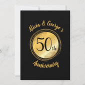 パーソナライズされたゴールドの結婚記念日招待状 招待状 (正面)