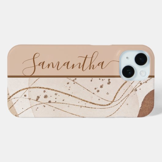 パーソナライズされたゴールドの輝きの要約 Case-Mate iPhoneケース (裏面 (横))