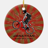 パーソナライズされたサイクリングオーナメント セラミックオーナメント (裏面)