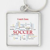 パーソナライズされたサッカーコーチ言葉で感謝 キーホルダー (正面)