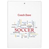 パーソナライズされたサッカーコーチ言葉で感謝 クリップボード (裏面)