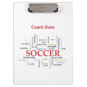 パーソナライズされたサッカーコーチ言葉で感謝 クリップボード (正面)