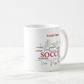 パーソナライズされたサッカーコーチ言葉で感謝 コーヒーマグカップ (正面右)
