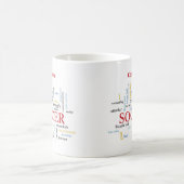 パーソナライズされたサッカーコーチ言葉で感謝 コーヒーマグカップ (中央)