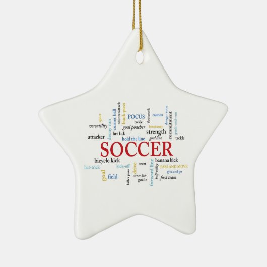 パーソナライズされたサッカーコーチ言葉で感謝 セラミックオーナメント (右)