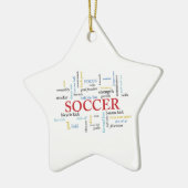 パーソナライズされたサッカーコーチ言葉で感謝 セラミックオーナメント (左)