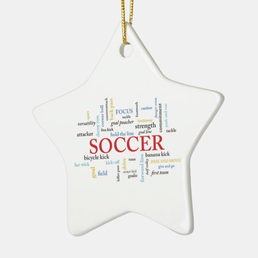 パーソナライズされたサッカーコーチ言葉で感謝 セラミックオーナメント (左)