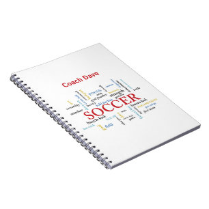 パーソナライズされたサッカーコーチ言葉で感謝 ノートブック