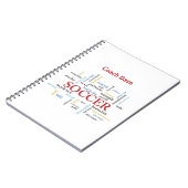 パーソナライズされたサッカーコーチ言葉で感謝 ノートブック (左側)