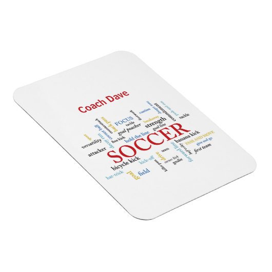 パーソナライズされたサッカーコーチ言葉で感謝 マグネット (右側)