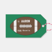 パーソナライズされたサッカーサンタクリスマスギフトタグ ギフトタグ (正面(横))
