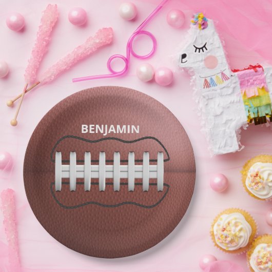 パーソナライズされたサッカー9インチラウンド紙プレート ペーパープレート (パーティー)