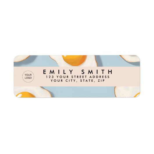 パーソナライズされたサニーサイドアップ卵パターン ラベル (正面)