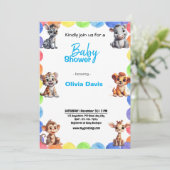 パーソナライズされたサファリベイビーシャワー招待状 招待状 (スタンド正面)