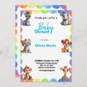 パーソナライズされたサファリベイビーシャワー招待状 招待状 (正面/裏面)