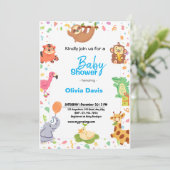 パーソナライズされたサファリベイビーシャワー招待状 招待状 (スタンド正面)