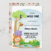 パーソナライズされたサファリベイビーシャワー招待状 招待状 (正面/裏面)