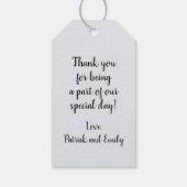 パーソナライズされたサンキューアーモンド結婚式の引き出物ラベル ギフトタグ (裏面)