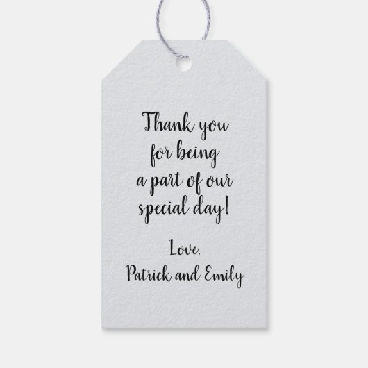 パーソナライズされたサンキューアーモンド結婚式の引き出物ラベル ギフトタグ (裏面)