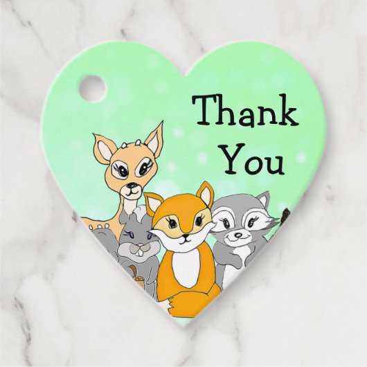 パーソナライズされたサンキューウッドランドキツネ フェイバータグ (正面)