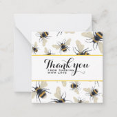パーソナライズされたサンキューカードの(昆虫)マルハナバチ ノートカード (正面)