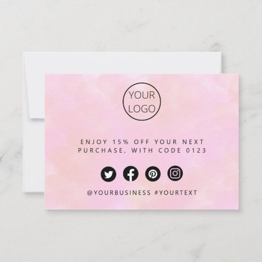 パーソナライズされたサンキューカードプロフェッショナル サンキューカード (裏面)