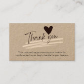 パーソナライズされたサンキューカード茶ミニマル色 名刺 (正面)