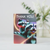 パーソナライズされたサンキューカード、かわいいルーン ポストカード (スタンド正面)