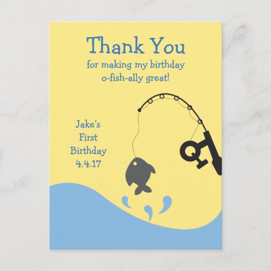 パーソナライズされたサンキューカード - 釣りテーマ ポストカード (正面)