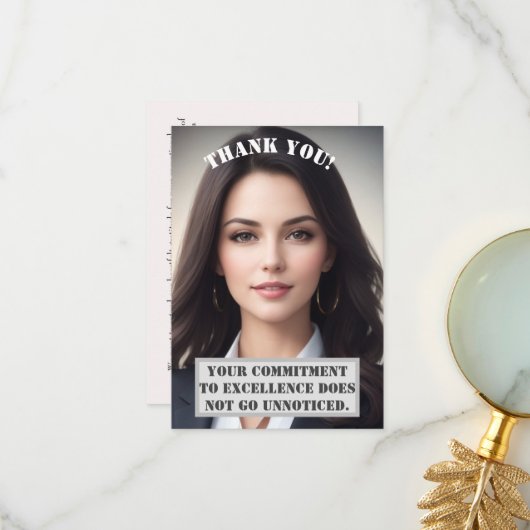 パーソナライズされたサンキューカード: Excellence Recognized サンキューカード (正面/裏面インサイチュ)